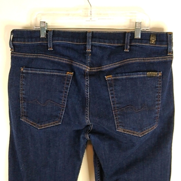 7 For All Mankind "Carsen" Dark Blue Slim Jeans Size 38 - Picture 4 of 9